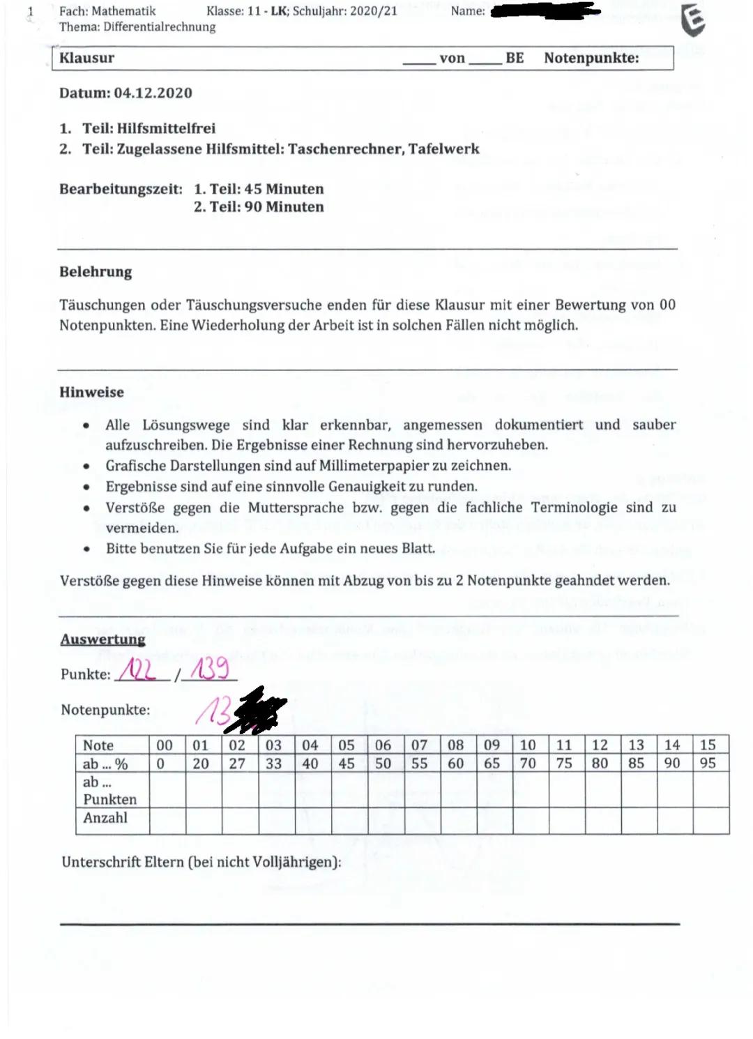 Mathe Hilfe: Textaufgaben zur Differentialrechnung für Klasse 11 und 12