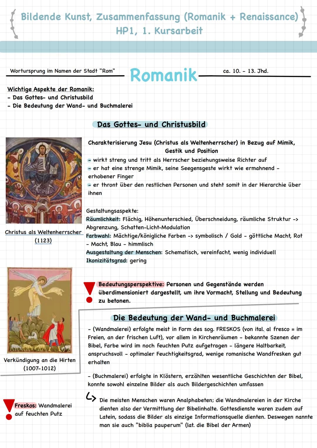 Bildende Kunst, Zusammenfassung (Romanik + Renaissance)
HP1, 1. Kursarbeit
Wortursprung im Namen der Stadt "Rom"
Wichtige Aspekte der Romani