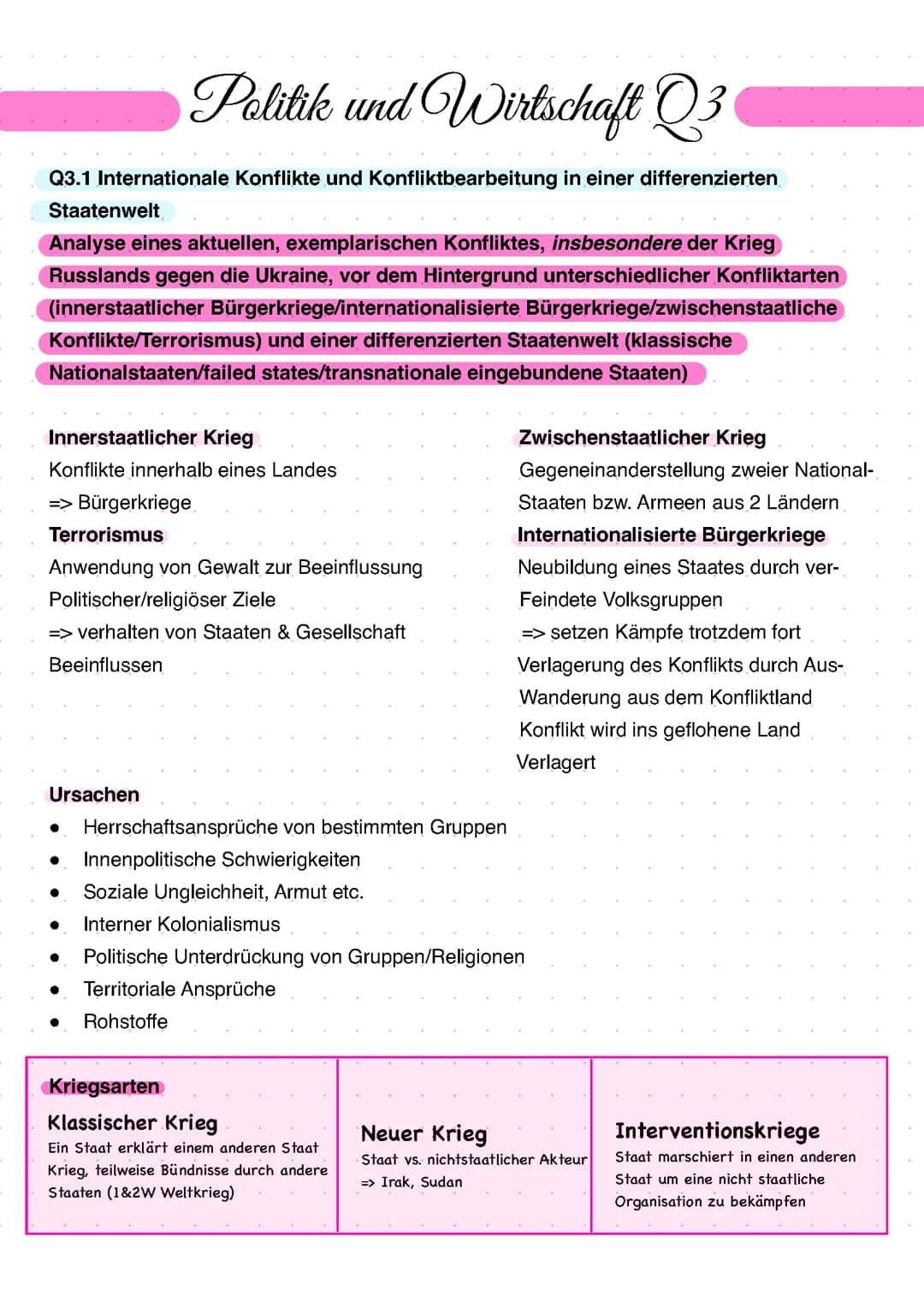Politik und Wirtschaft Q3