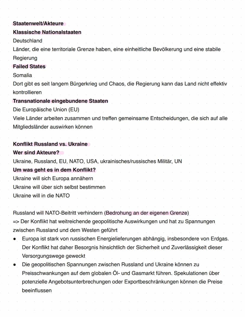 Politik und Wirtschaft Q3
Q3.1 Internationale Konflikte und Konfliktbearbeitung in einer differenzierten
Staatenwelt
Analyse eines aktuellen