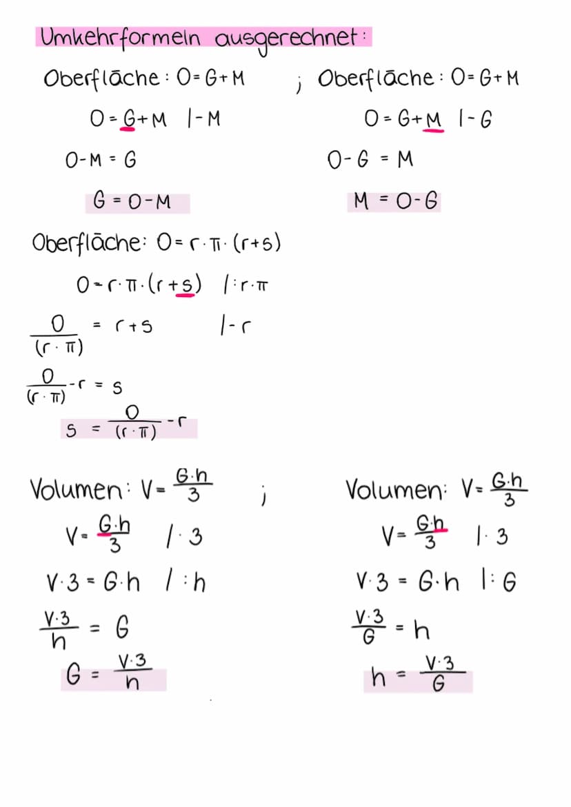 G
M
G
DREHZYLINDER
d-Durchmesser ; 0 = Oberfläche
h-Körperhöhe
ju - Umfang
V = Volumen
M = Mantelfläche
6 = Grundfläche; r = Radius (hälfte 