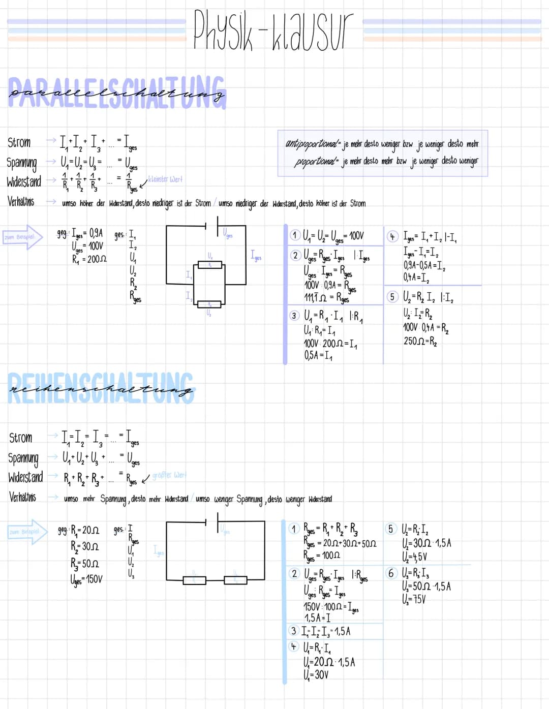 KONDINATION
Consenssion and dessen & DadaccessALTUNG
1.Beispiel
geg: R₁ = 122 ges:
R₂=652
R₂=42
Uges=24V
2. Beispiel
geg: R=122 ges
R₂=42
1
