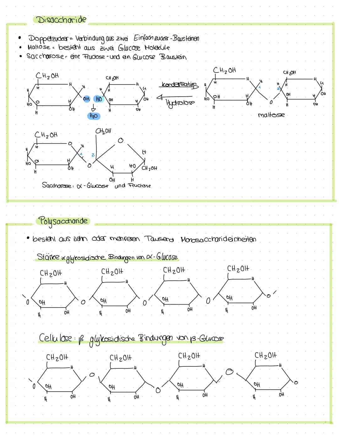 ●
коменувате
Aufbau
Zusammensetzung von Kohlen-
Wasser und Sauerstoff
Sauerstoff und Wasserstoff
sind im Verhältnis zu 2
Monosaccharide
Einf