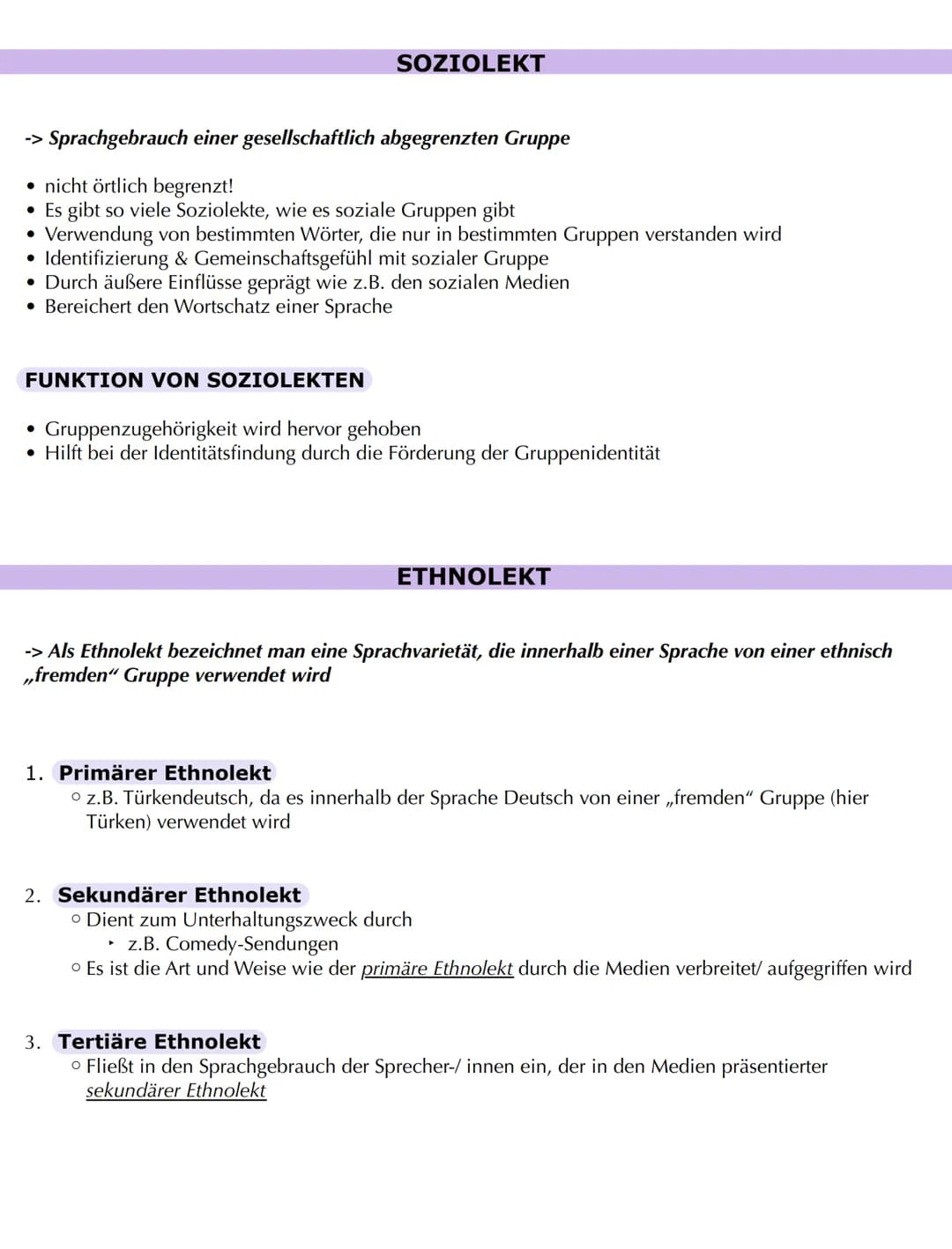 Sprachvarelitäten
ALLGEMEIN/ DEFINITION
-> Modifizierung oder Erweiterung der Standardsprache
• (Standardsprache= allgemein verbindlich, ein