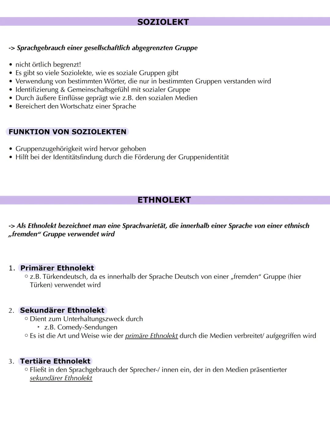 Sprachvarelitäten
ALLGEMEIN/ DEFINITION
-> Modifizierung oder Erweiterung der Standardsprache
• (Standardsprache= allgemein verbindlich, ein