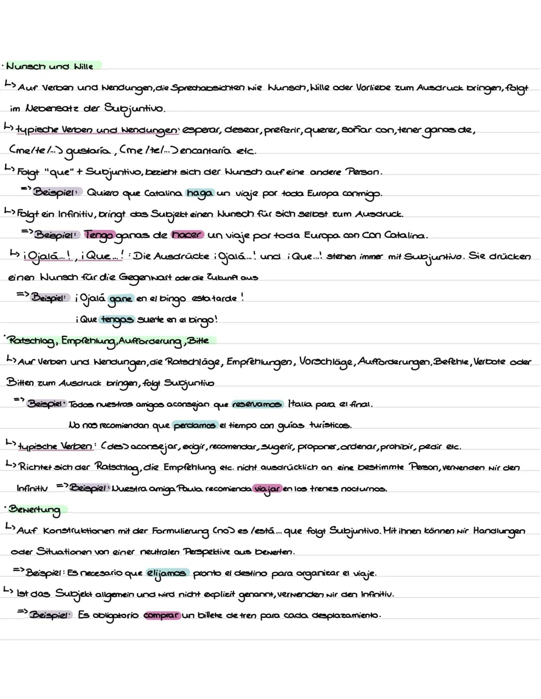 Subjuntivo
El uso del Subjuntivo
Äußerungen im Subjuntivo bringen die Einstellung oder Auffassung des Sprechers zu der von ihm übermittelten