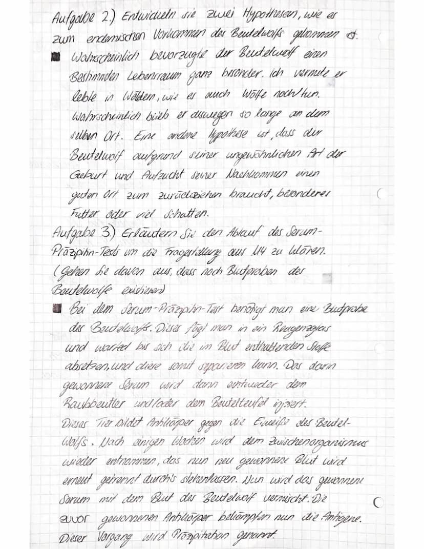 Biologie-Vorabiulausur
09. Februar 2021
Themengebiet Evolution /Beutelwolf
Aufgabe: 1.) a.) Diskutieren Sie anhand des Materials,
ob Haushun