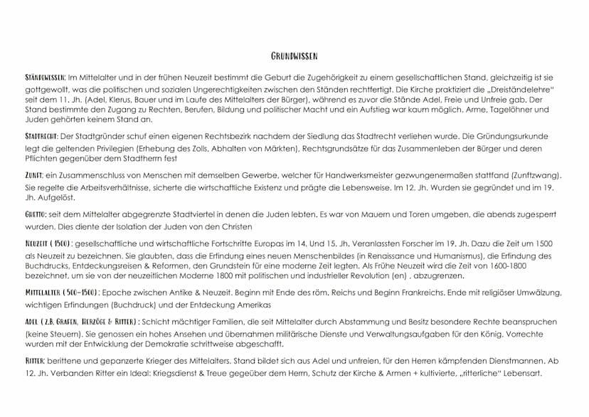 DER ADEL (tu protege):
Kaiser/ König, Herzöge, (Kur-) Fürsten,
Reichsritter, Landesfürsten
● Herrschaftsaufgaben =
Wehrstand, Geburtsstand
B