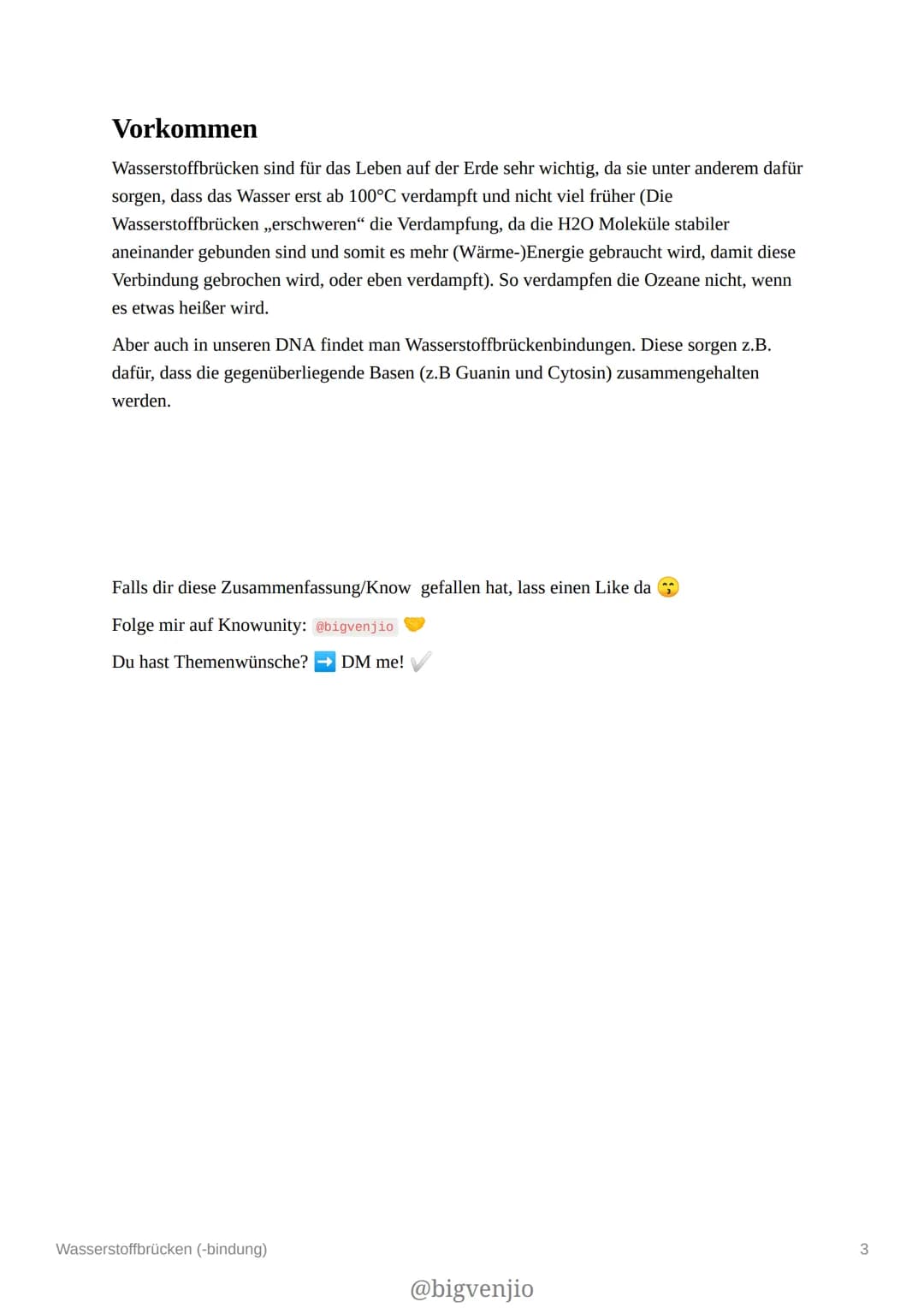 @Bigvenjio x Knowunity
Chemie
Wasserstoffbrücken (-bindung)
Definition
Eine chemische Bindung bzw. Wechselwirkung zwischen Molekülen und Was