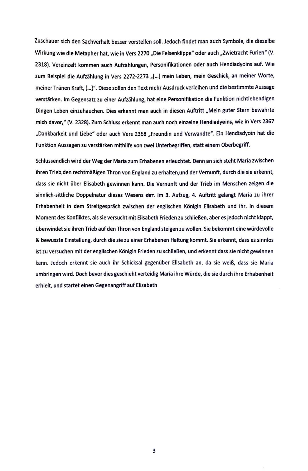 ANALYSE DES HÖHEPUNKTES AUS „MARIA STUART" - 3. AUFZUG, 4. AUFTRITT
Das Werk von Friedrich Schiller stellt in diesen Textausschnitt den Höhe