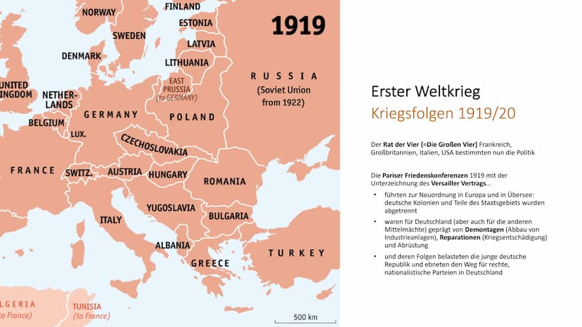Erster Weltkrieg
(1914-1918)
Kriegsgründe
●
Wettrüsten
Wettbewerb und Streit um den Besitz von Kolonien
Ausbreitender Nationalismus und Mili