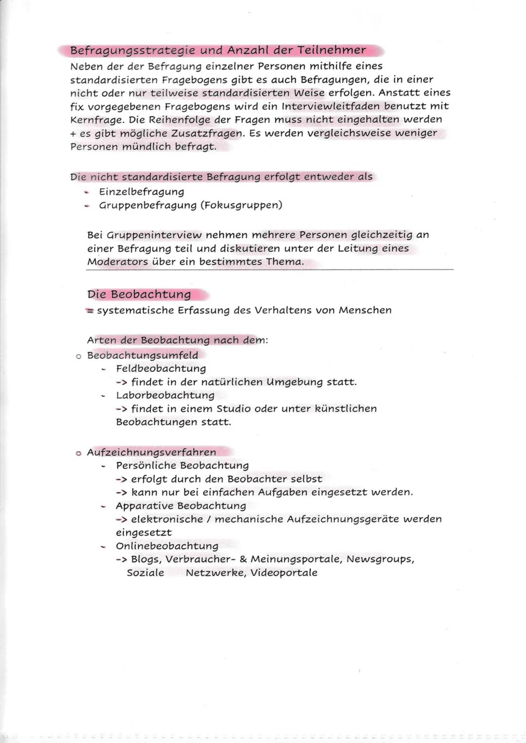 Befragungsstrategie und Anzahl der Teilnehmer
Neben der der Befragung einzelner Personen mithilfe eines
standardisierten Fragebogens gibt es