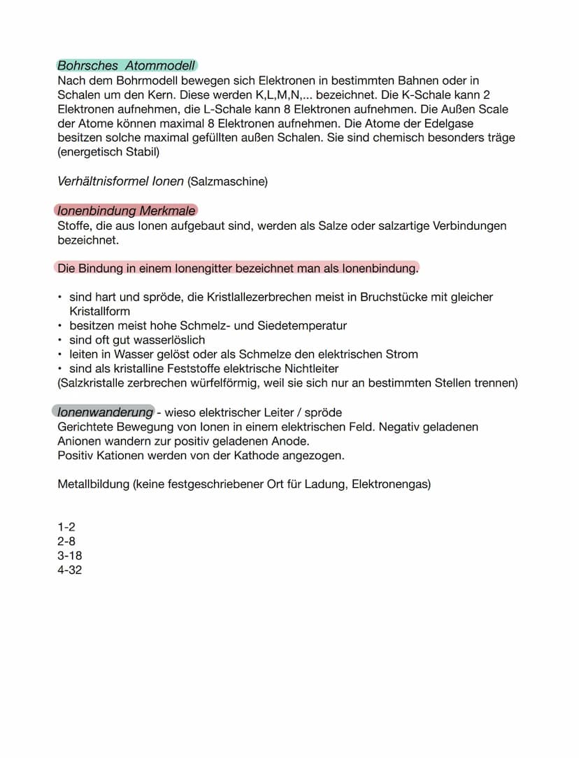 Grundlagen:
lon
-Atom oder ein Molekül, welches positiv oder negtativ geladen ist (entsteht durch
Aufnahme bzw. Abgabe von Elektronen)
Anion