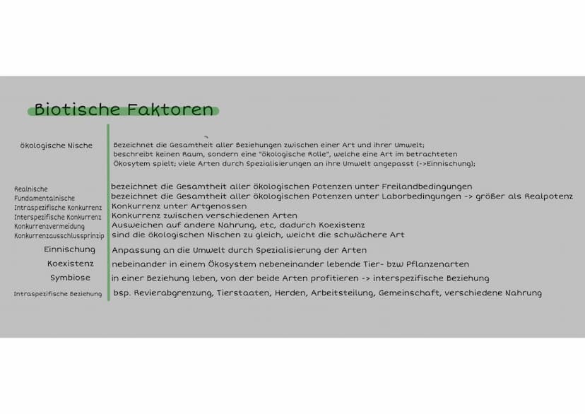 Lernzettel Ökologie
allgemeine Fachbegriffe
Ökologie
Biotop
Biozönose
Ökosystem
Abiotische Faktoren
Biotische Faktoren
Atmosphäre
Lithosphär
