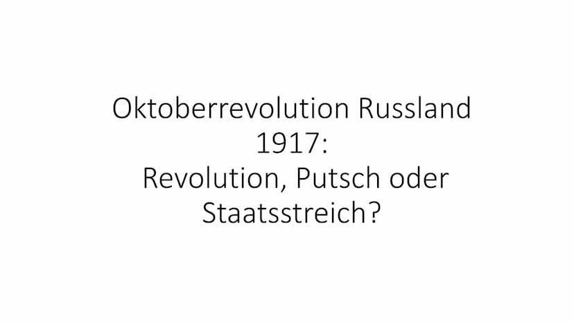  Geschichte Basisfach
Handout Oktoberrevolution 1917 Russland
Merkmale Revolution:
Radikaler & gewalttätiger Umsturz politischer und gesells