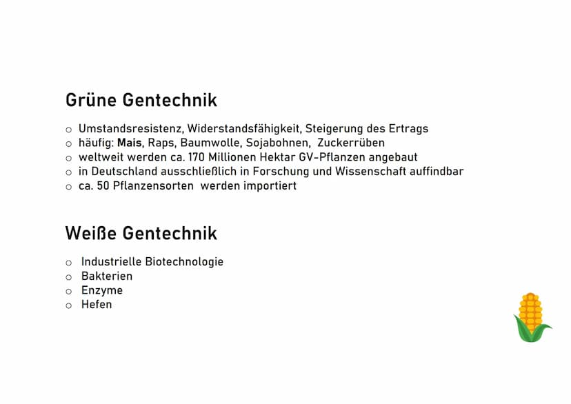 Genetisch veränderte
Lebensmitte! Schuljahr 2018/19
Genetisch veränderte Lebensmittel
Was ist Gentechnik?
Biologie, Klasse 10
O nach einer g