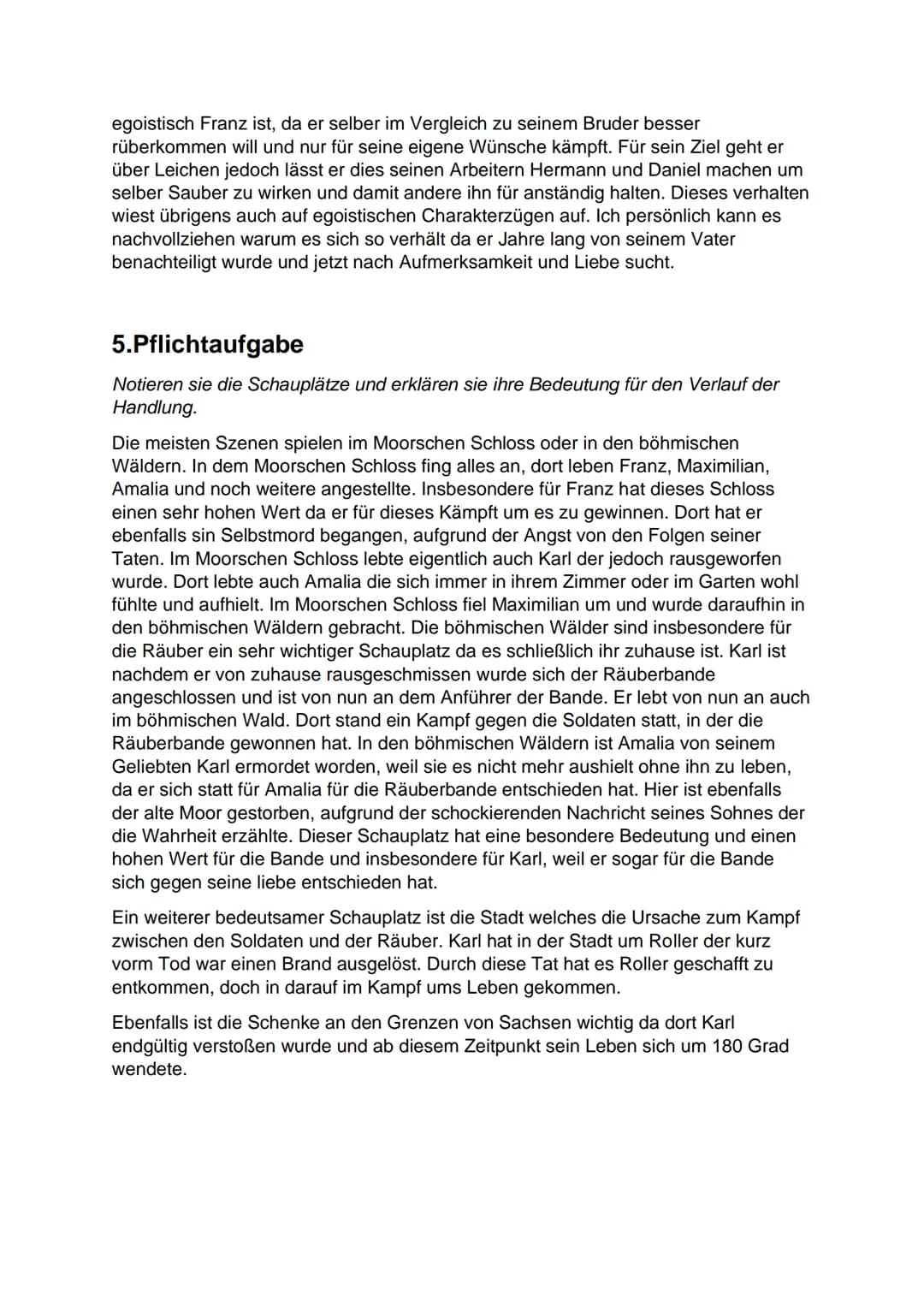 2. Pflichtaufgabe:
Erstellen sie eine Übersicht darüber, was in jeder Szene passiert. Arbeiten sie so,
dass sie die Übersicht zur Prüfungsvo