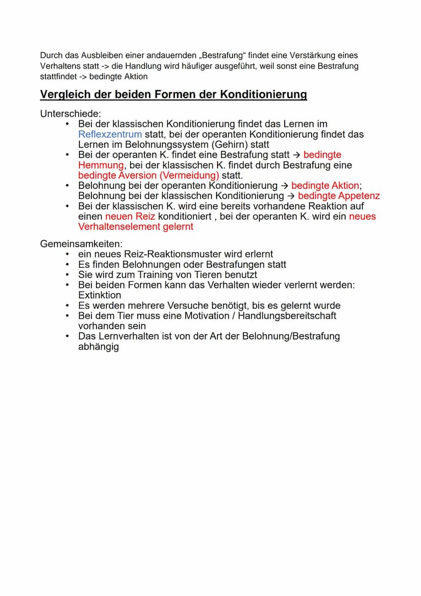 Konditionierung
Klassische Konditionierung
Auf einen unbedingten Reiz (z.B. Geruch Anblick von Futter) erfolgt eine unbedingte
Reaktion (Spe