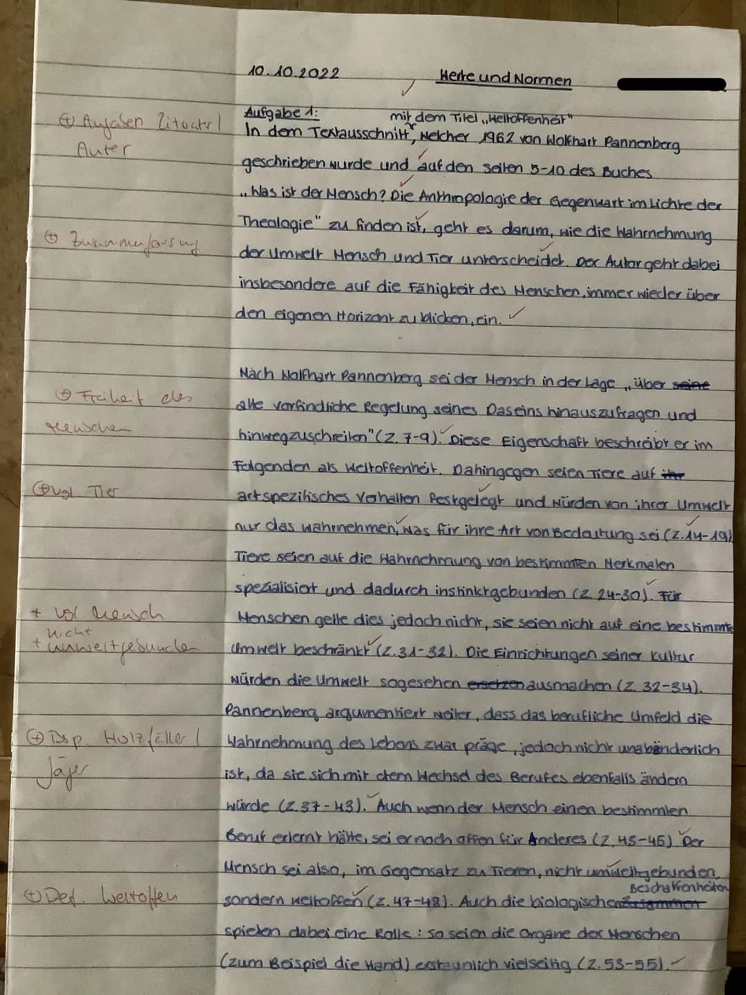 1.
Geben Sie die Kerngedanken des Textes (M1) wieder. (30%)
2. Vergleichen Sie die Position Pannenbergs mit zwei von Ihnen selbstgewählten b