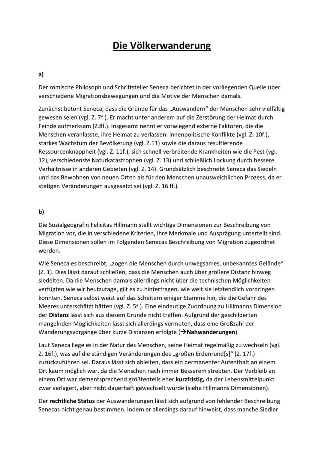 GE/Q2/ GF
Die Völkerwanderung
Über die Wanderungen der Völker und Stämme
Der römische Philosoph und Schriftsteller Seneca der Jüngere (um 4 