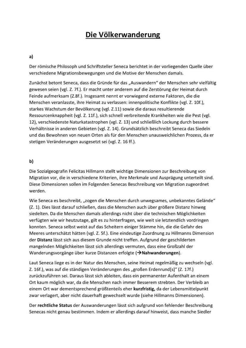 GE/Q2/ GF
Die Völkerwanderung
Über die Wanderungen der Völker und Stämme
Der römische Philosoph und Schriftsteller Seneca der Jüngere (um 4 