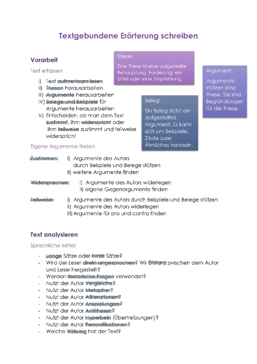 Eine textgebundene Erörterung schreiben 
