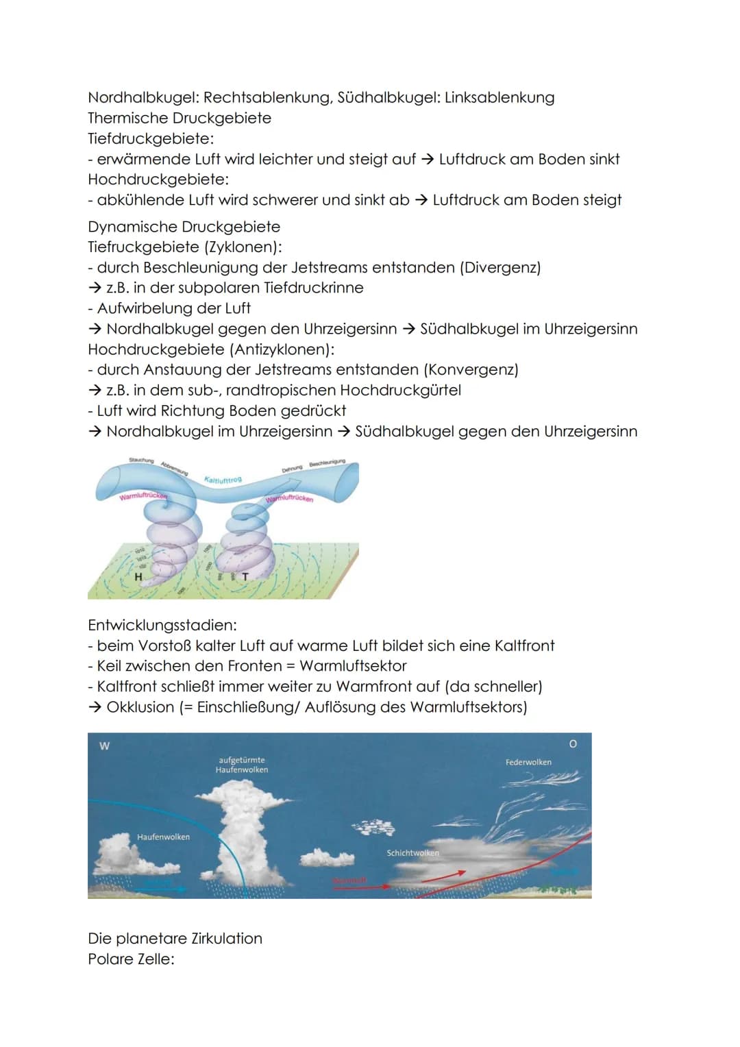 Zusammenfassung Klassenarbeit Nr. 2- Geographie
Luftdruck
- die Kraft, die durch die Masse der Erdatmosphäre auf eine Fläche wirkt
- gemesse