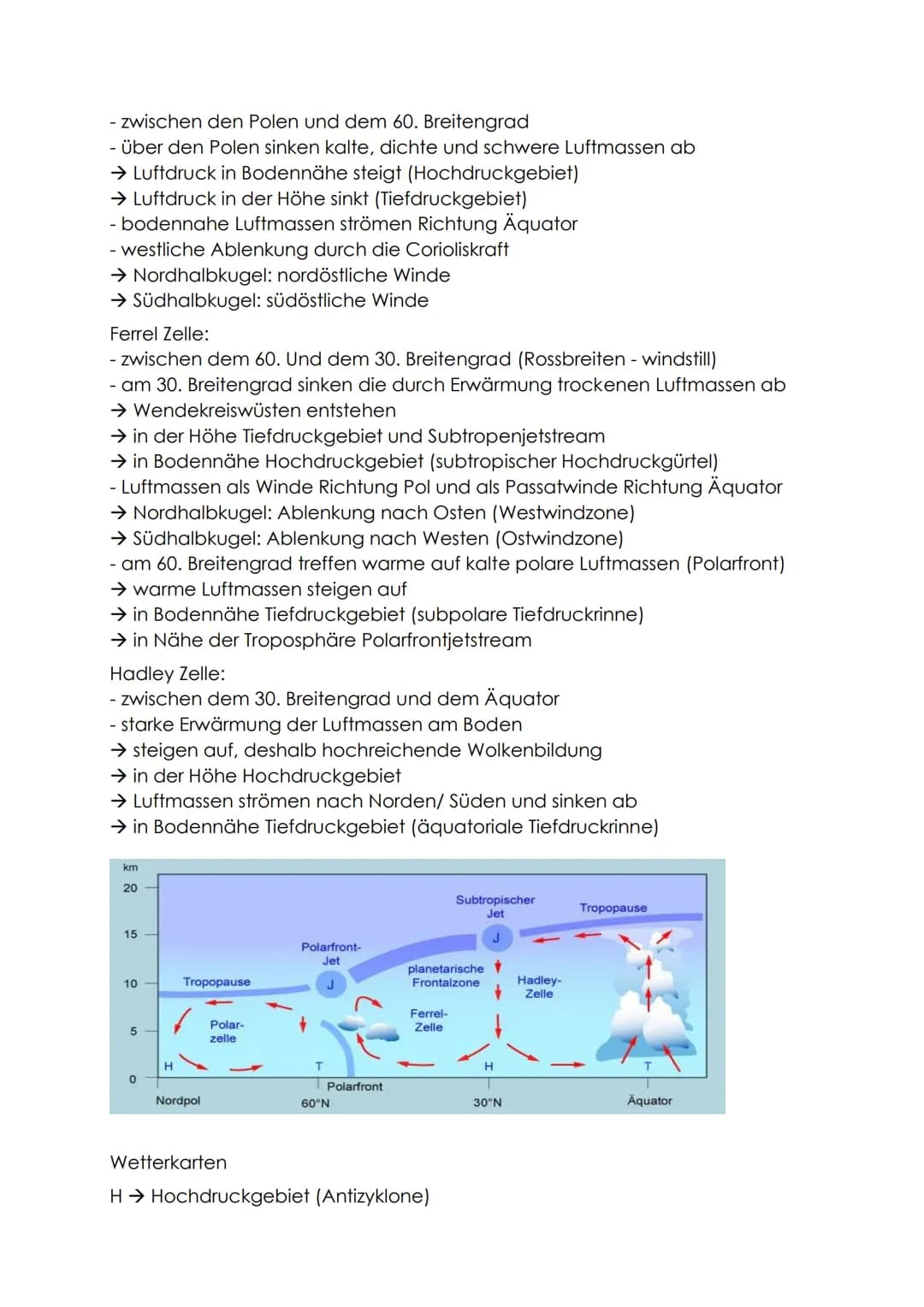 Zusammenfassung Klassenarbeit Nr. 2- Geographie
Luftdruck
- die Kraft, die durch die Masse der Erdatmosphäre auf eine Fläche wirkt
- gemesse