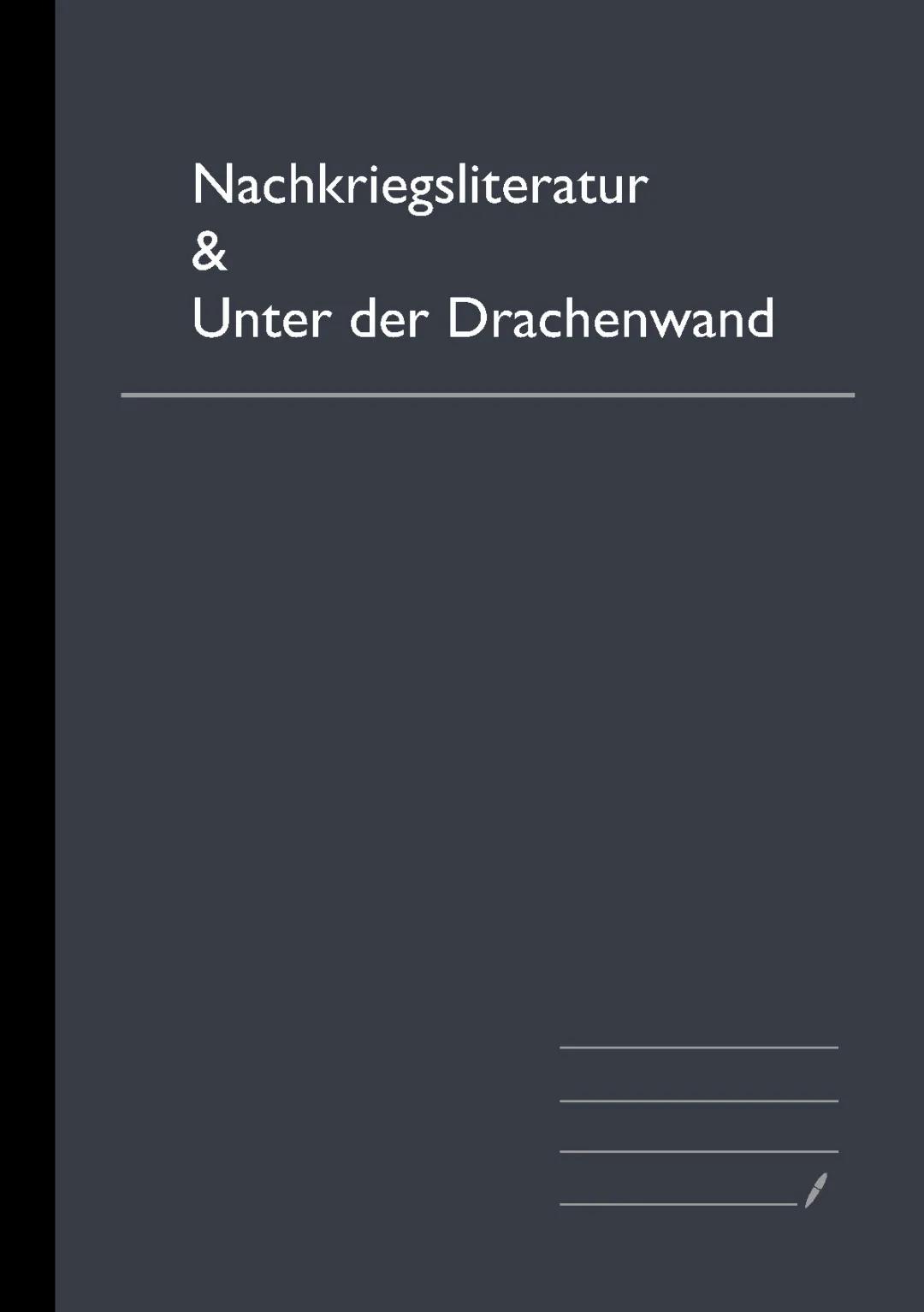 Nachkriegsliteratur: Autoren, Werke und die Trümmerliteratur erklärt