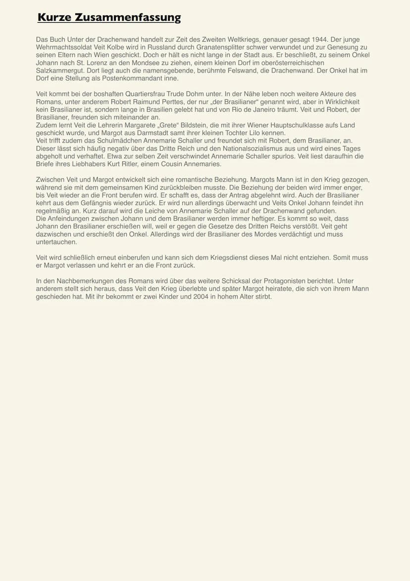 Nachkriegsliteratur
&
Unter der Drachenwand Nachkriegsliteratur
im Überblick
●
●
1. Trümmerliteratur
Beschreibung der in Trümmern liegenden
