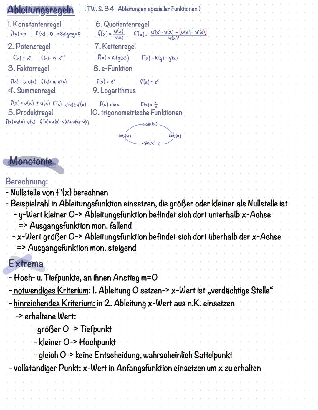 # Analysis

$x^2$

$\int x^4 + 2dx$

COS ........... Analysis

Funktionen

Funktion:-jedem x-Element (innerhalb Definitionsbereich) kann ein