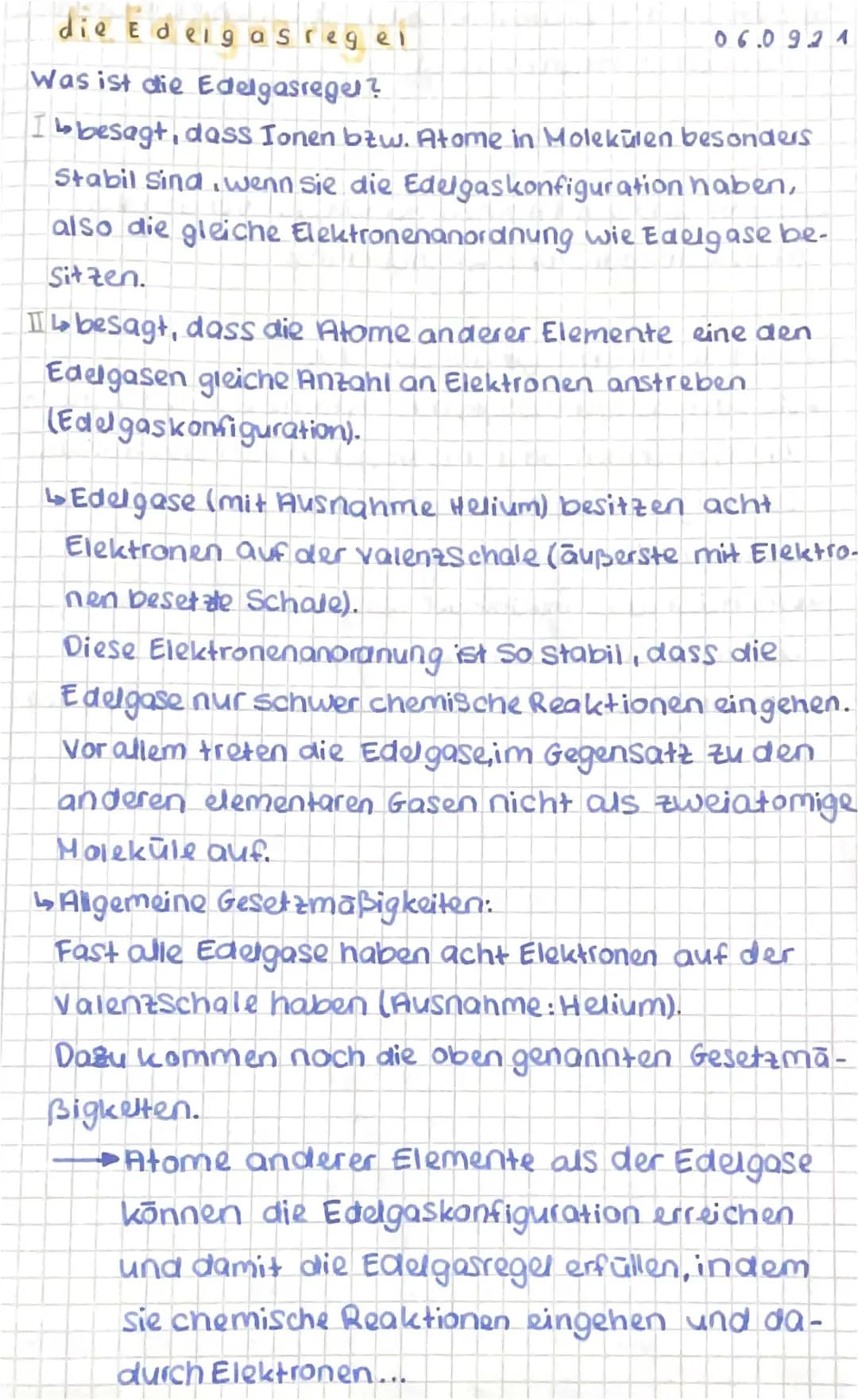 Edelgasregel/Oktettregel
