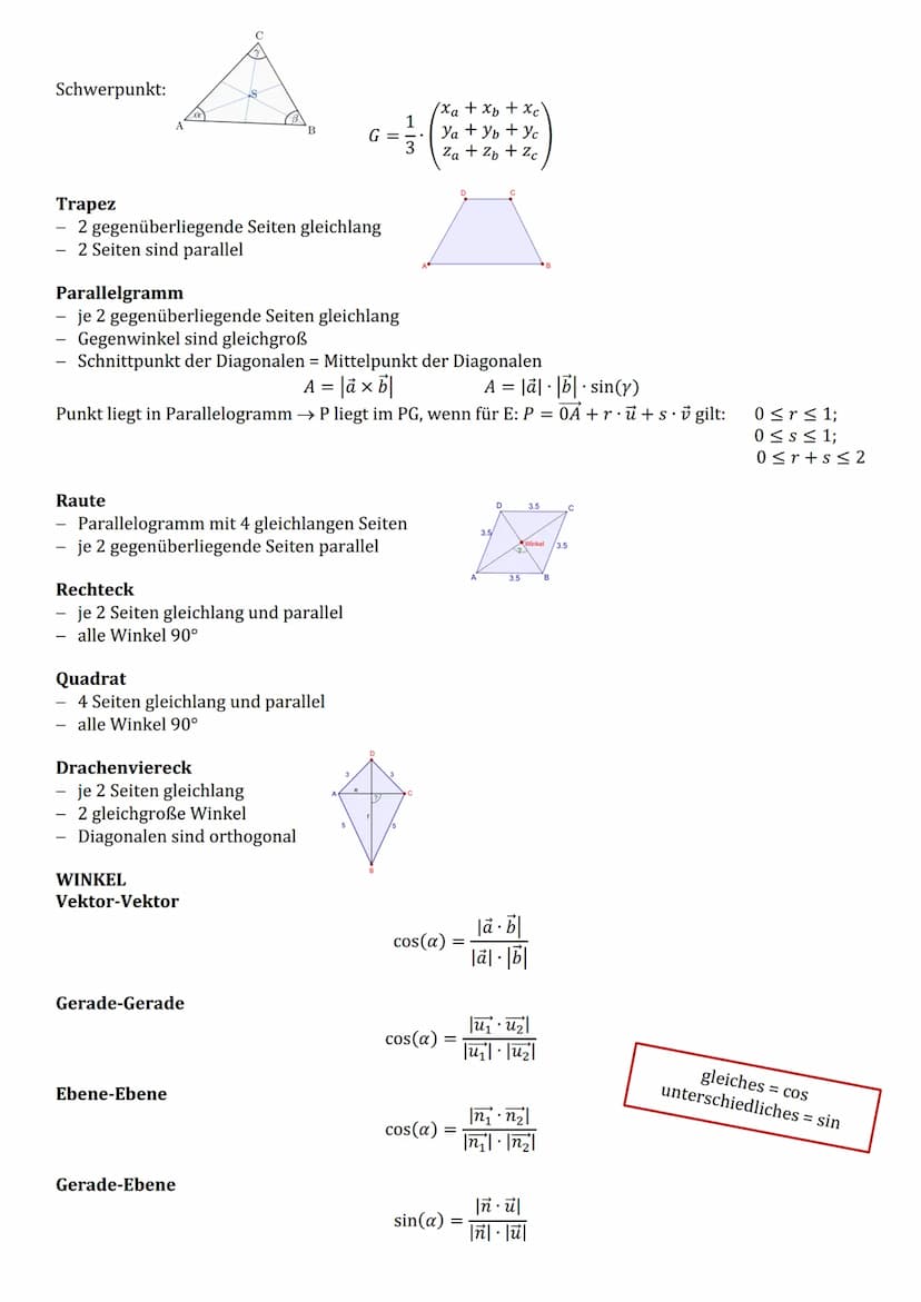 VEKTOREN
Vektoren aufstellen
Nullvektor
Einheitsvektor
Gegenvektor
Ortsvektor
orthogonale Vektoren
Betrag
Rechenoperatoren
Addition:
Subtrak
