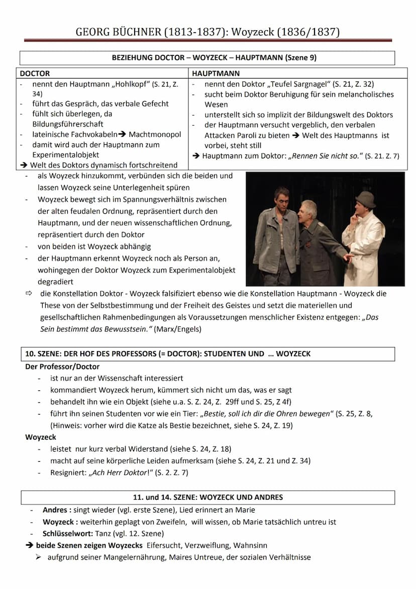 O O O O O
GEORG BÜCHNER (1813-1837): Woyzeck (1836/1837)
O
30 Jahre alt (siehe S. 31)
o groß gewachsen, schlaksige Figur
Infanterist beim Mi
