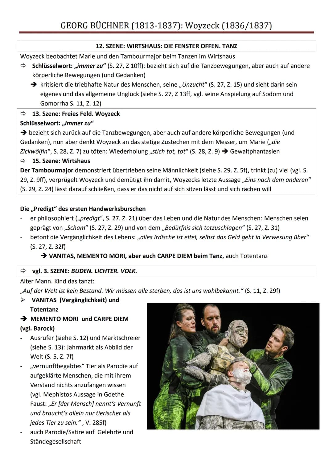 O O O O O
GEORG BÜCHNER (1813-1837): Woyzeck (1836/1837)
O
30 Jahre alt (siehe S. 31)
o groß gewachsen, schlaksige Figur
Infanterist beim Mi