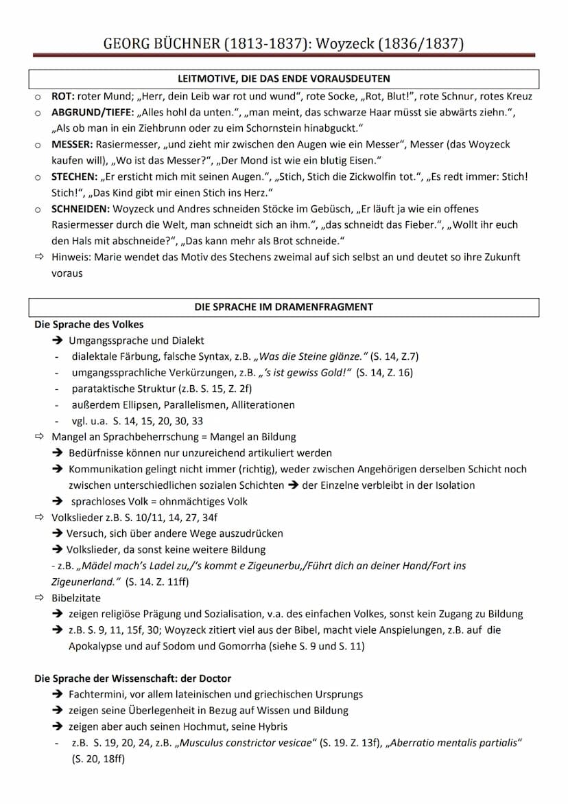O O O O O
GEORG BÜCHNER (1813-1837): Woyzeck (1836/1837)
O
30 Jahre alt (siehe S. 31)
o groß gewachsen, schlaksige Figur
Infanterist beim Mi