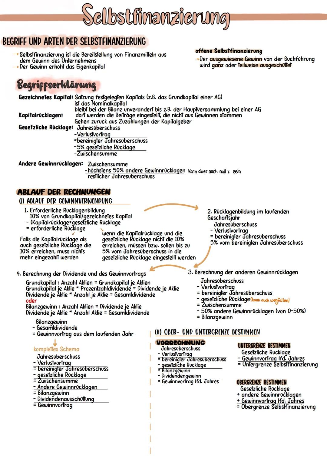 # Selbstfinanzierung

BEGRIFF UND ARTEN DER SELBSTFINANZIERUNG

- Selbstfinanzierung ist die Bereitstellung von Finanzmitteln aus
dem Gewinn