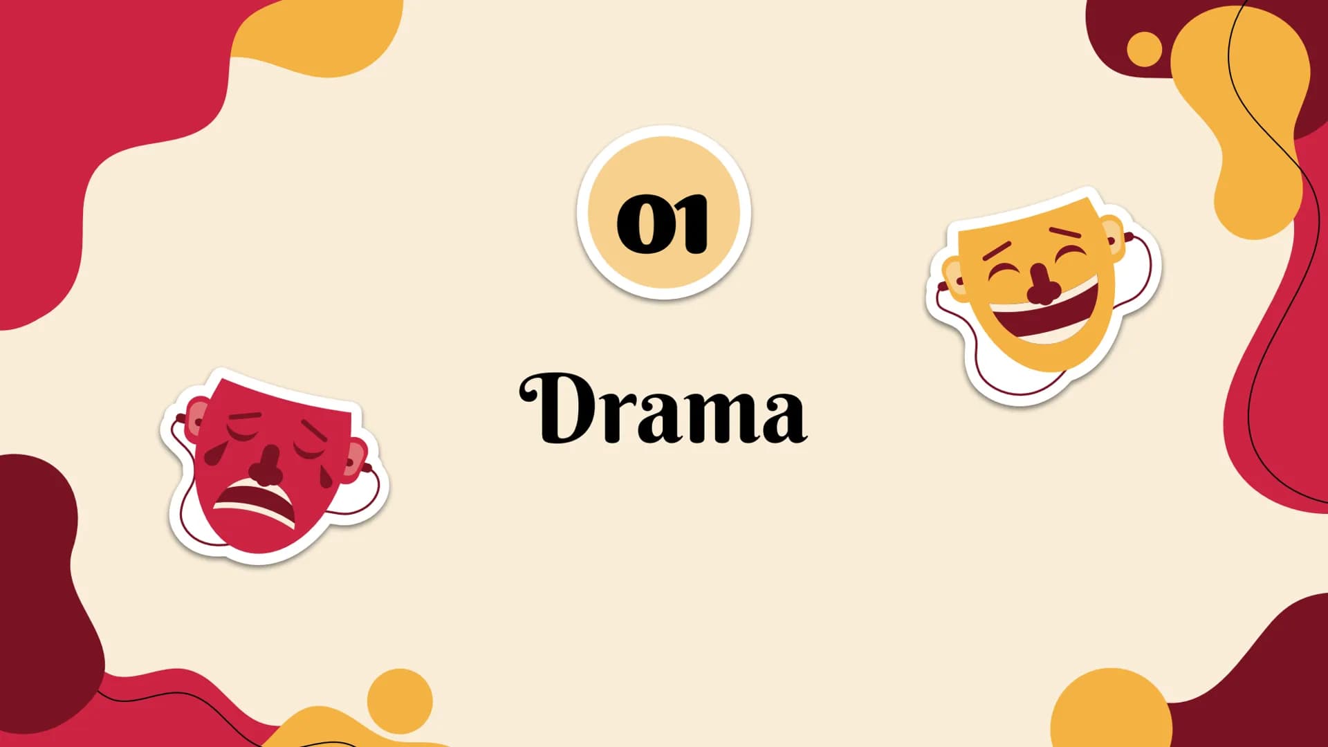 Drama und
Kommunikation
Präsentation
und Nesrin 01
Drama
Definition
Herkunft
Inhalt
02
Dramentheorie
Poetik des Aristoteles
Aristoteles: Tra