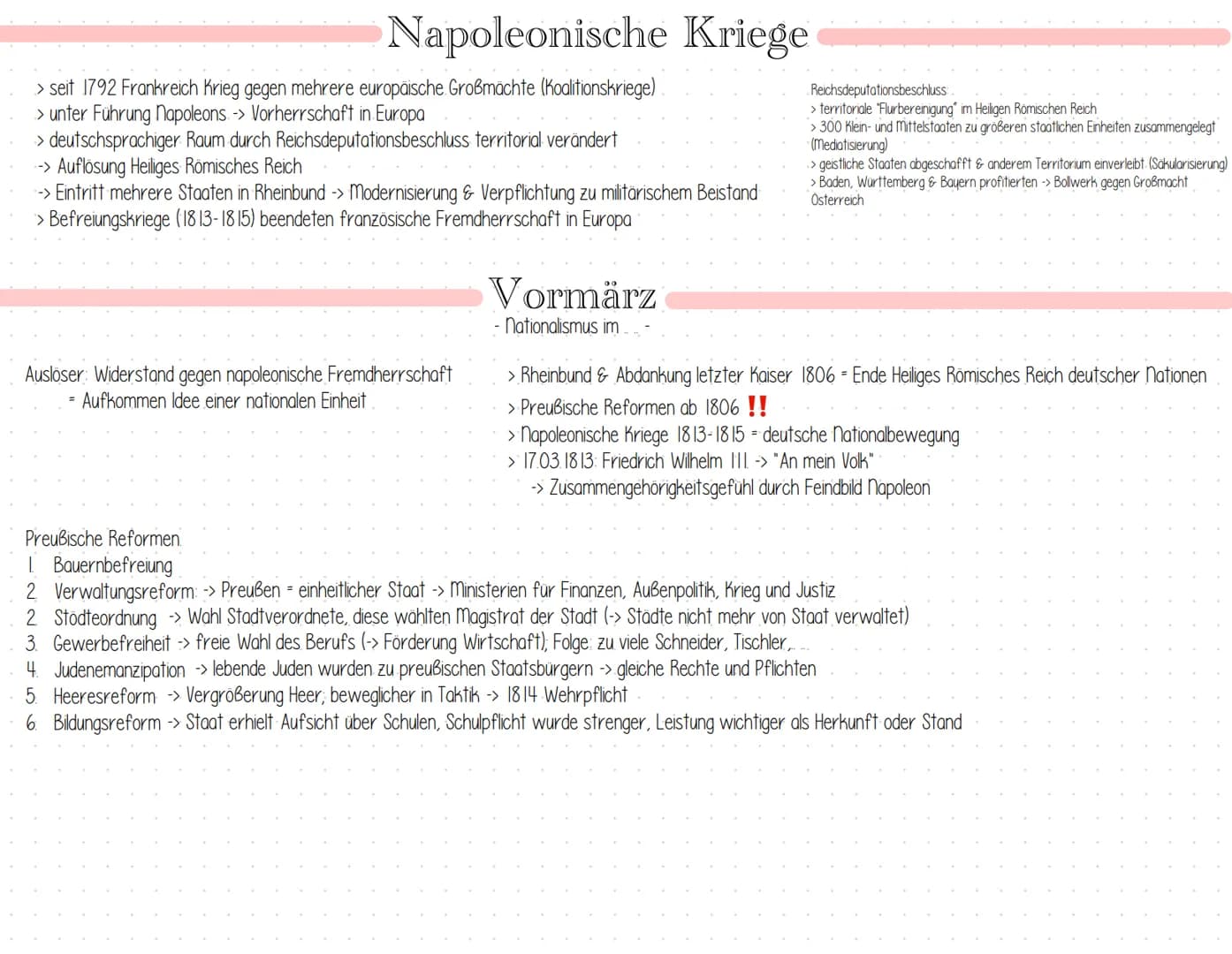 Napoleonische Kriege
> seit 1792 Frankreich Krieg gegen mehrere europäische Großmächte (Koalitionskriege)
> unter Führung Napoleons -> Vorhe