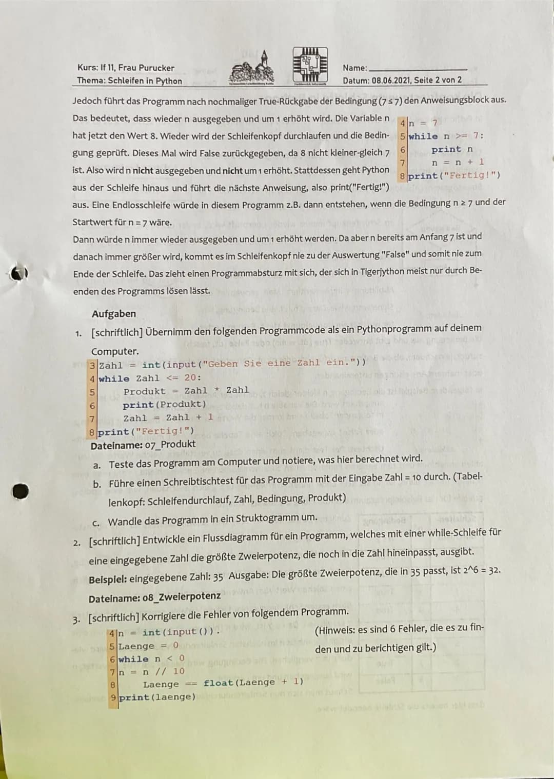 Programmieren Die Tätigkeit ,,Programmieren"
- aus Sicht des EVA-Prinzips: Eine Rechenanlage bzw. Ein Computer ist ein
Informationsverarbeit