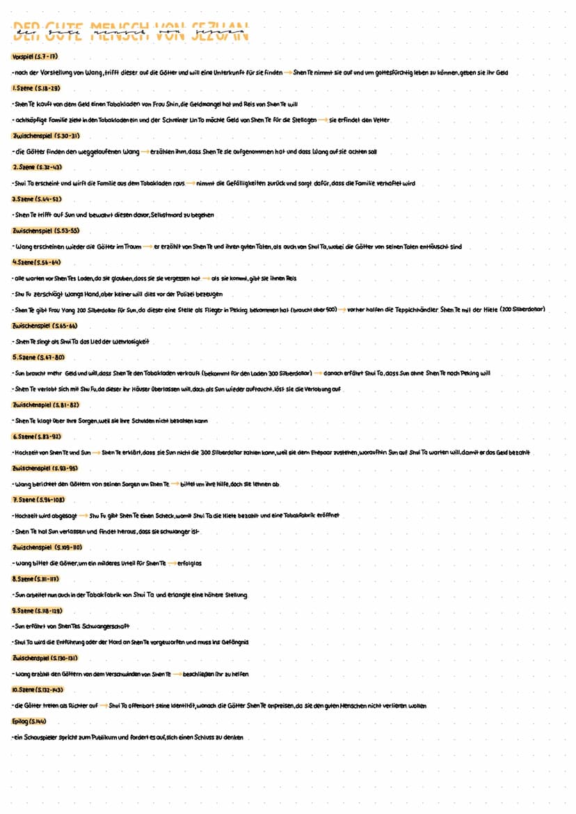 CHARAKTERE
Shen Te Selbstlos, verständnisvoll,großzügig.naiv.gutherzig,liebevoll,
„Engel der Vorstädte", hartnäckig,ehrlich, hält Sun vom Se