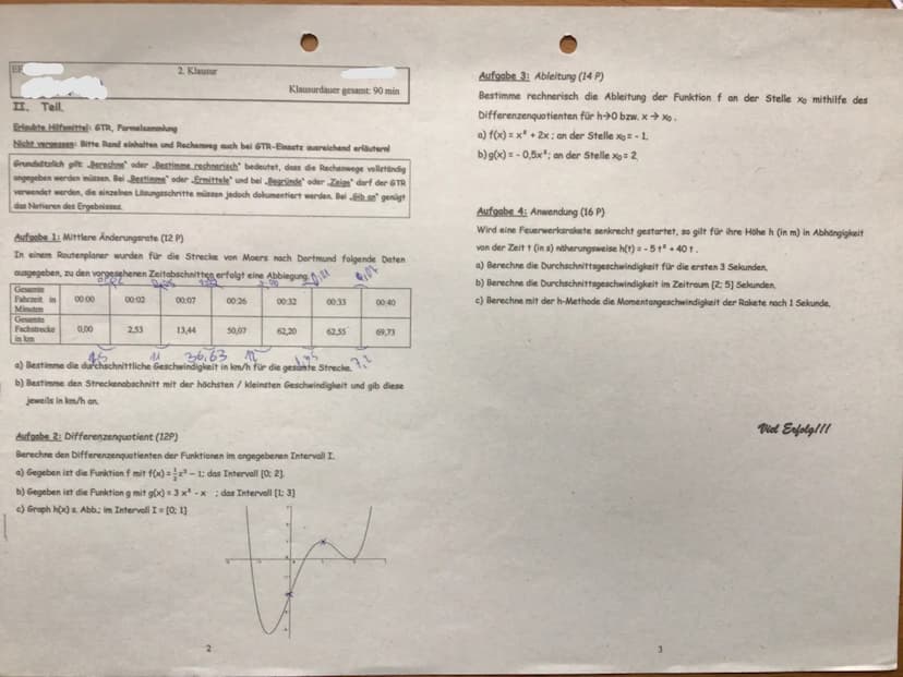 Name:
2. Klausur
I. Teil: Hilfsmittelfrei (Bearbeitungszeit max. 20 min)
Aufgabe 1: Symmetrie (6 P)
Prüfe, ob der Graph symmetrisch ist und 