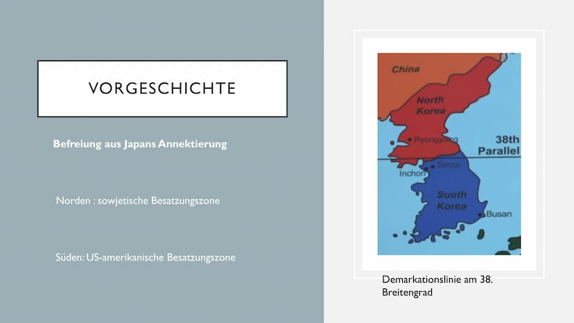 DER KOREAKRIEG Vorgeschichte
• Verlauf
• politische Systeme
• Kim-Familie
Verlauf
Kriegsbeginn
• Siegeshoffnungen
• schwere Niederlage für U