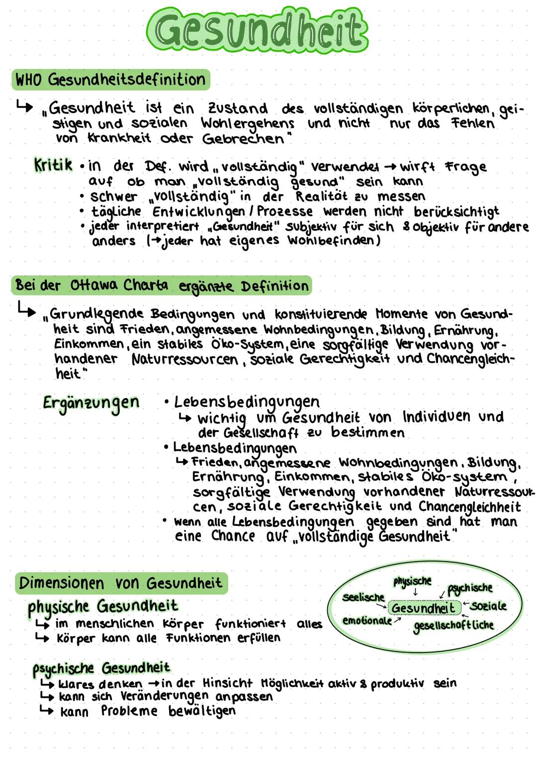 Gesundheit
WHO Gesundheitsdefinition
Gesundheit ist ein Zustand des vollständigen körperlichen, gei-
stigen und sozialen Wohlergehens und ni