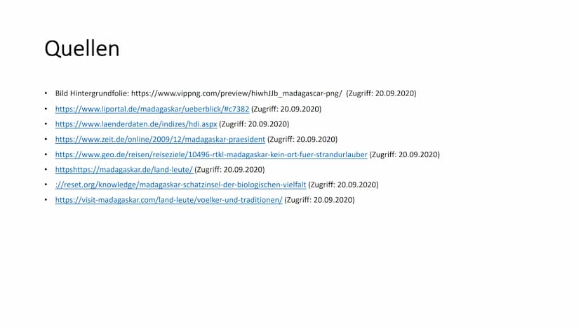 Handout: Präsentation Madagaskar
Geographische Lage
➤ Viertgrößte Insel weltweit
► Liegt an Ostküste Südafrikas im Indischen Ozean
➤ Über 58