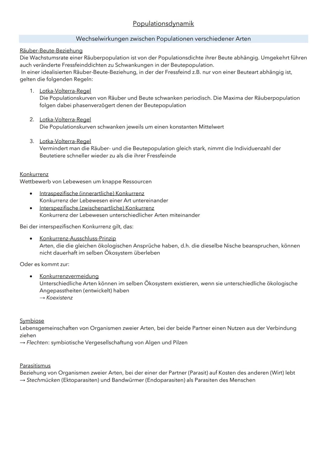 Populationsdynamik
Populationsdynamik
Eine Population umfasst alle in einem bestimmten Gebiet vorkommenden Individuen einer Art, die sich
un