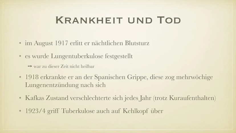 FRANZ KAFKA
BIOGRAFIE
FRIEDERIKE & SARA •
• Herkunft
●
Generelles
• Leben
●
●
●
●
Kindheit, Jugend, Ausbildung
Berufsleben
Krankheit und Tod