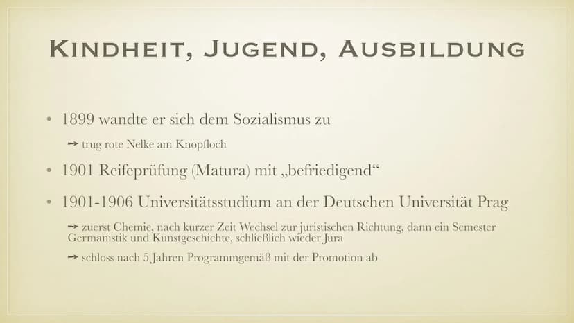 FRANZ KAFKA
BIOGRAFIE
FRIEDERIKE & SARA •
• Herkunft
●
Generelles
• Leben
●
●
●
●
Kindheit, Jugend, Ausbildung
Berufsleben
Krankheit und Tod