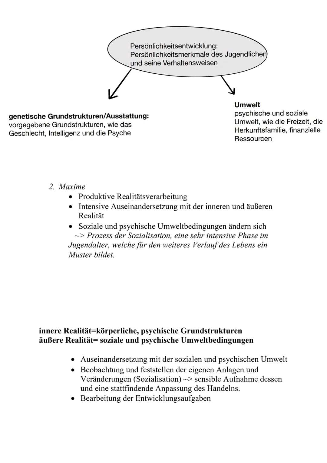Klaus Hurrelmann
Definitionen:
Innere Realität: körperliche und psychische Grundstrukturen
Äußere Realität: soziale und psychische Grundstru