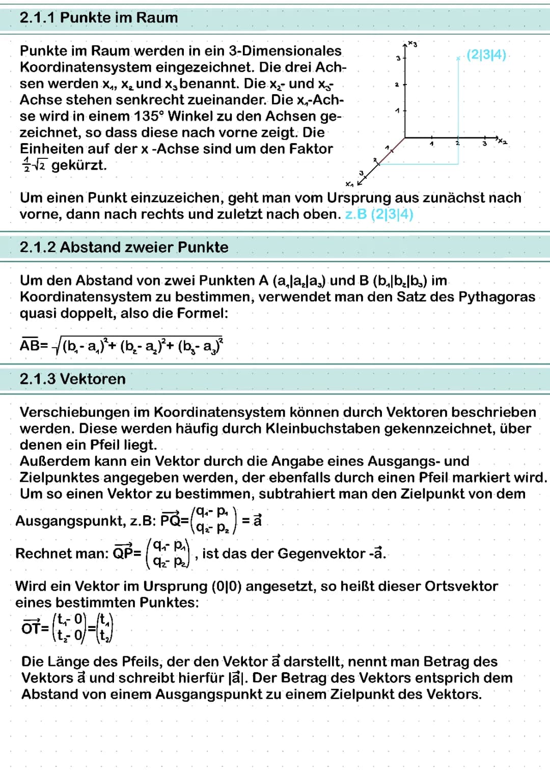 Mathe Abiturzusammenfassung Geometrie